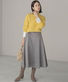 組曲 L 【WEB限定カラーあり】透かし編みバルキーボーダー柄ニット