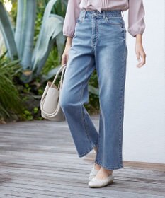 Tiaclasse 【安田美沙子さん/小倉優子さん着用】【洗える】ストレッチワイドデニム