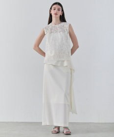 BEIGE， FLUORITE / 異素材コンビ レースブラウス