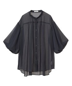 earth music&ecology バルーンスリーブシアーシャツ