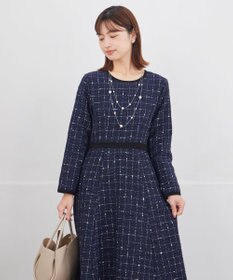 Tiaclasse 【安田美沙子さん着用・新色追加】配色ツイードワンピース