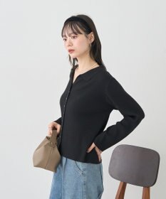 earth music&ecology 【接触冷感】襟付きニットカーディガン