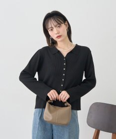 earth music&ecology 【接触冷感】襟付きニットカーディガン