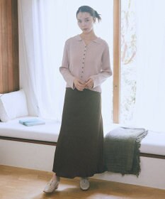 earth music&ecology 【接触冷感】襟付きニットカーディガン