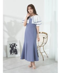 earth music&ecology パイピング衿付きドッキングワンピース