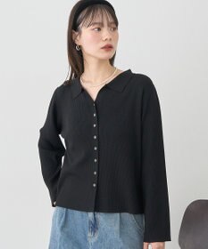 earth music&ecology 【接触冷感】襟付きニットカーディガン