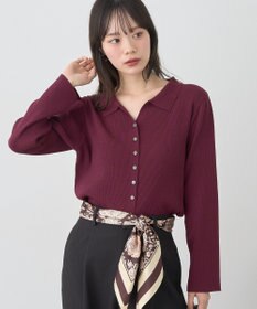 earth music&ecology 【接触冷感】襟付きニットカーディガン