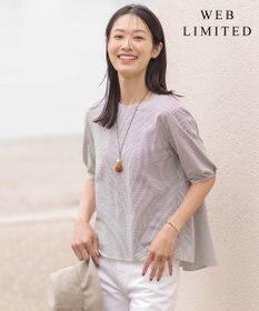 J.PRESS LADIES 【WEB限定カラーあり・抗菌消臭・吸水速乾】サッカージャージー 5分袖 ペプラム カットソー