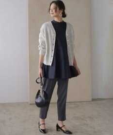 組曲 【加藤ローサさん着用 / 前後着用可】スパンコールヤーン カーディガン