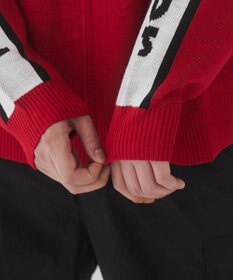 WEGO 【ユニセックス着用ITEM】レーシンググラフィックニットブルゾン