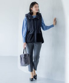 組曲 【中綿・軽羽織】フード付きパディングベスト