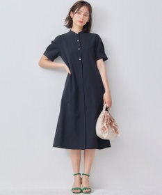 組曲 【WEB限定】サッカーストレッチ バンドカラーワンピース