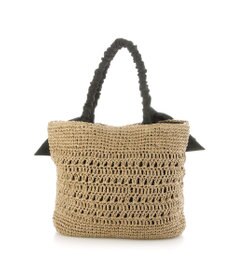 UNBILLION カシュカシュ cachecache / 下がりリボン柄編みトート カゴバッグ