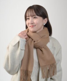 MOONBAT プラスムーンバット (+moonbat) カシミヤ100％無地マフラー 洗える 190㎝×30㎝