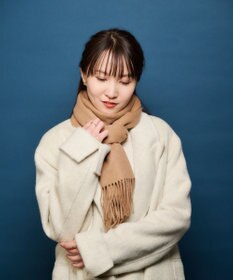 MOONBAT プラスムーンバット (+moonbat) カシミヤ100％無地マフラー 洗える 190㎝×30㎝