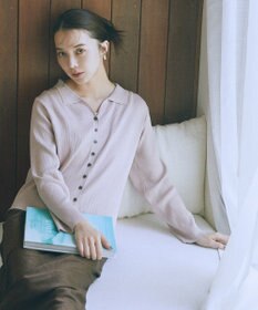 earth music&ecology 【接触冷感】襟付きニットカーディガン