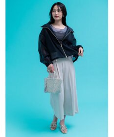 Te chichi 【遮熱】麻調ワイドクロップトパンツ