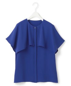 ICB L 【UVカット・接触冷感・防シワ・洗える】エステルダブルクロス ハンカチーフスリーブブラウス