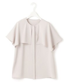 ICB L 【UVカット・接触冷感・防シワ・洗える】エステルダブルクロス ハンカチーフスリーブブラウス