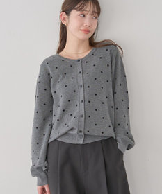 earth music&ecology ドットジャガードカーディガン