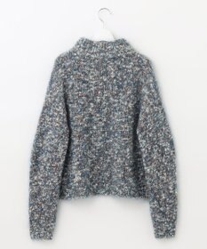 自由区 カラーミックスツイード クロップドニット