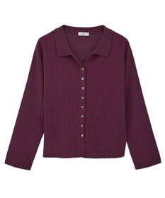 earth music&ecology 【接触冷感】襟付きニットカーディガン