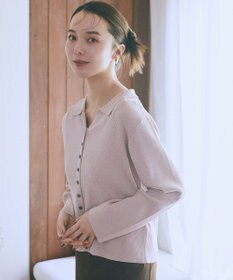 earth music&ecology 【接触冷感】襟付きニットカーディガン