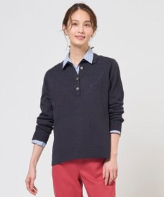 J.PRESS LADIES リネンコットンコード ポロ ニット