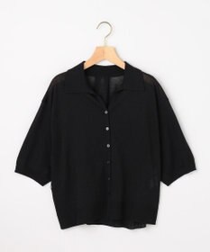 組曲 L 【先行予約・WEB限定】シアーニット 襟付き七分袖カーディガン