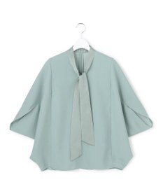 ICB 【新色追加・WEB限定カラーあり】FluidBackSatin ドルマンスリーブボウタイブラウス