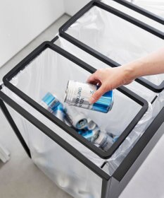 tower 目隠し分別ダストワゴン タワー 45L 3分別 ブラック