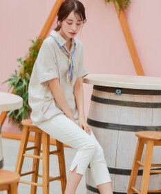 Tiaclasse L 【日本製】ドライモーメント裾スリットパンツ