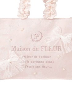 Maison de FLEUR レースリボンフリルハンドルスクエアトートSバッグ