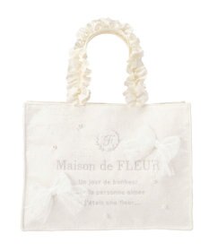 Maison de FLEUR レースリボンフリルハンドルスクエアトートSバッグ