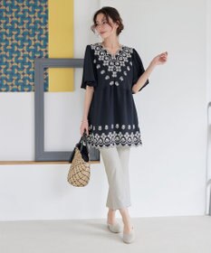 Tiaclasse L 【日本製】ドライモーメント裾スリットパンツ