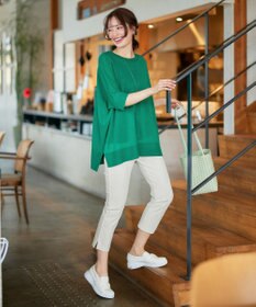 Tiaclasse L 【日本製】ドライモーメント裾スリットパンツ