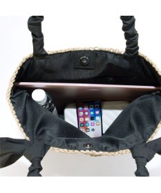 UNBILLION カシュカシュ cachecache / 下がりリボン柄編みトート カゴバッグ