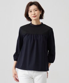 J.PRESS LADIES L 【洗える】プレーティングジャージー モックネックカットソー