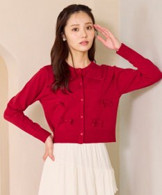 Feroux リボンディテール カーディガン レッド系