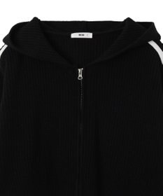 WEGO ラインリボンダブルジップニットパーカー