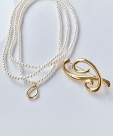 Phoebe <オンワード限定セット>2wayパールチョーカーネックレス×ニュアンスメタルブローチ