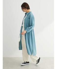 Green Parks ミディ丈ドロストシャツワンピース