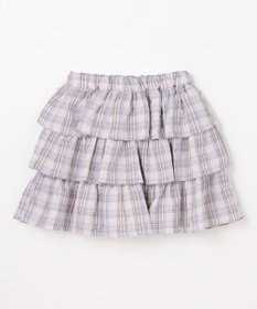 ANY KIDS 【洗濯機可能】ティアード チェックスカパン