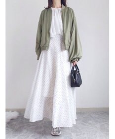Green Parks AnriettMusee ドットフレアーロングスカート