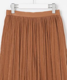 J.PRESS LADIES L 【洗える】マロンサテン ランダムプリーツ スカート