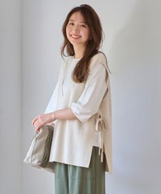 ANY L 【洗濯機可】サイドリボン ニットベスト