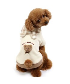 PET PARADISE ペットパラダイス くまちゃん襟トレーナー 襟付き チェック 小型犬