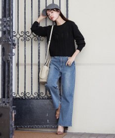 Tiaclasse 【安田美沙子さん/小倉優子さん着用】【洗える】ストレッチワイドデニム