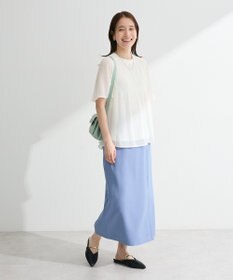 Green Parks マジョリカプリーツショートスリーブブラウス