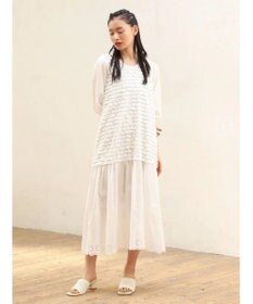 Green Parks ■ＥＳＣＡＲ　ウェーブカット×ローン刺繍ワンピース